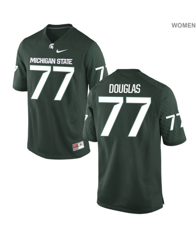 Women's Michigan State Spartans #77 Dimitri Douglas NCAA Nike Authentic Green College Stitched Football Jersey UG41R35PZ